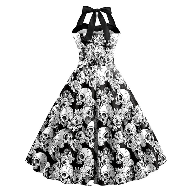 Robe Rockabilly Halloween Tête de Mort