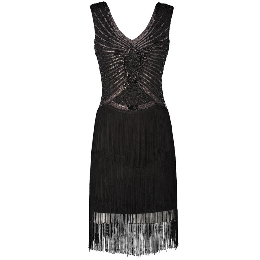 Robe Évasée à Paillettes Vintage