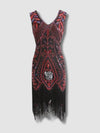 Robe Gatsby Plume Rouge et Noire