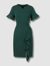 Robe Vert Foncé avec volant Vintage
