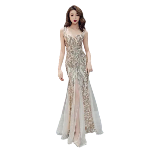 Robe Gatsby à Paillettes Dorées