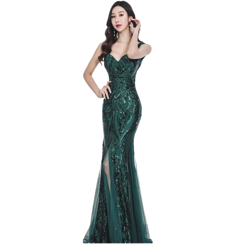 Robe Gatsby à Paillettes Dorées