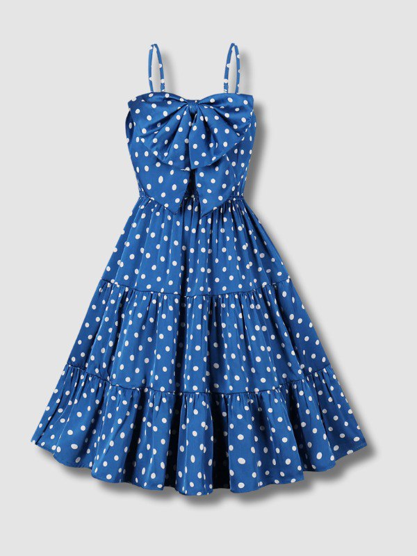 Robe à pois Bleu Vintage