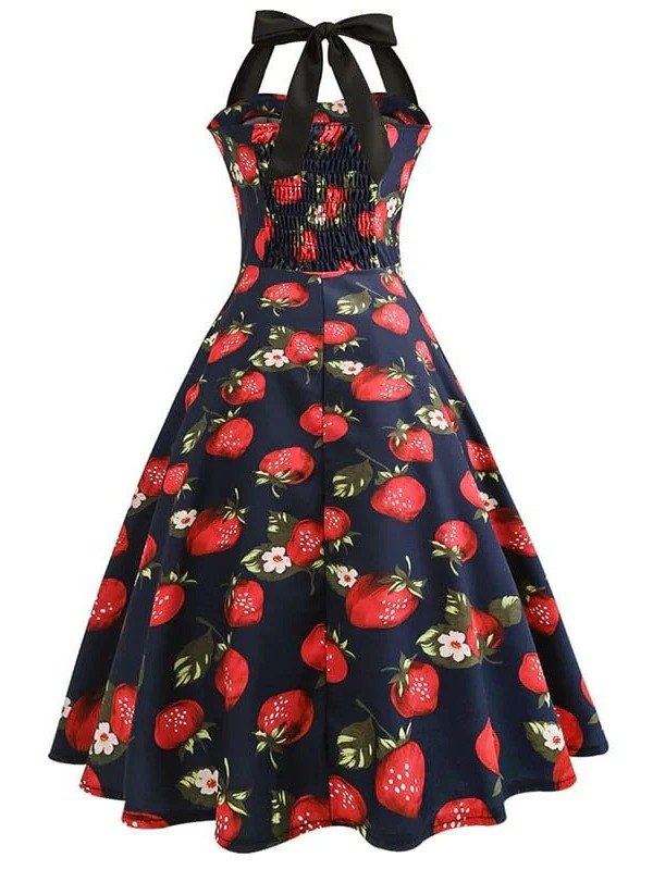 Robe Vintage Pin-Up Fraises