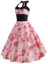 Vintage Pin-Up Pink Flower Dress