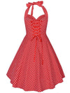 Halter Rouge à pois années 50