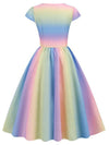 Robe Arc-en-ciel Vintage Style 50's