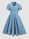 Robe Bleue Vintage Style 50's