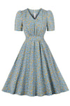 Robe Trapèze imprimée florale des années 50