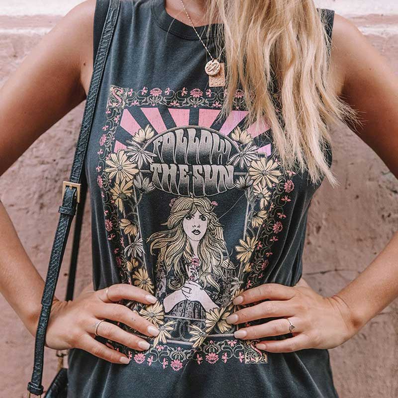 T-Shirt Rock Femme Vintage