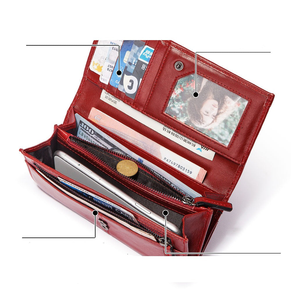 Portefeuille Cuir Femme Vintage