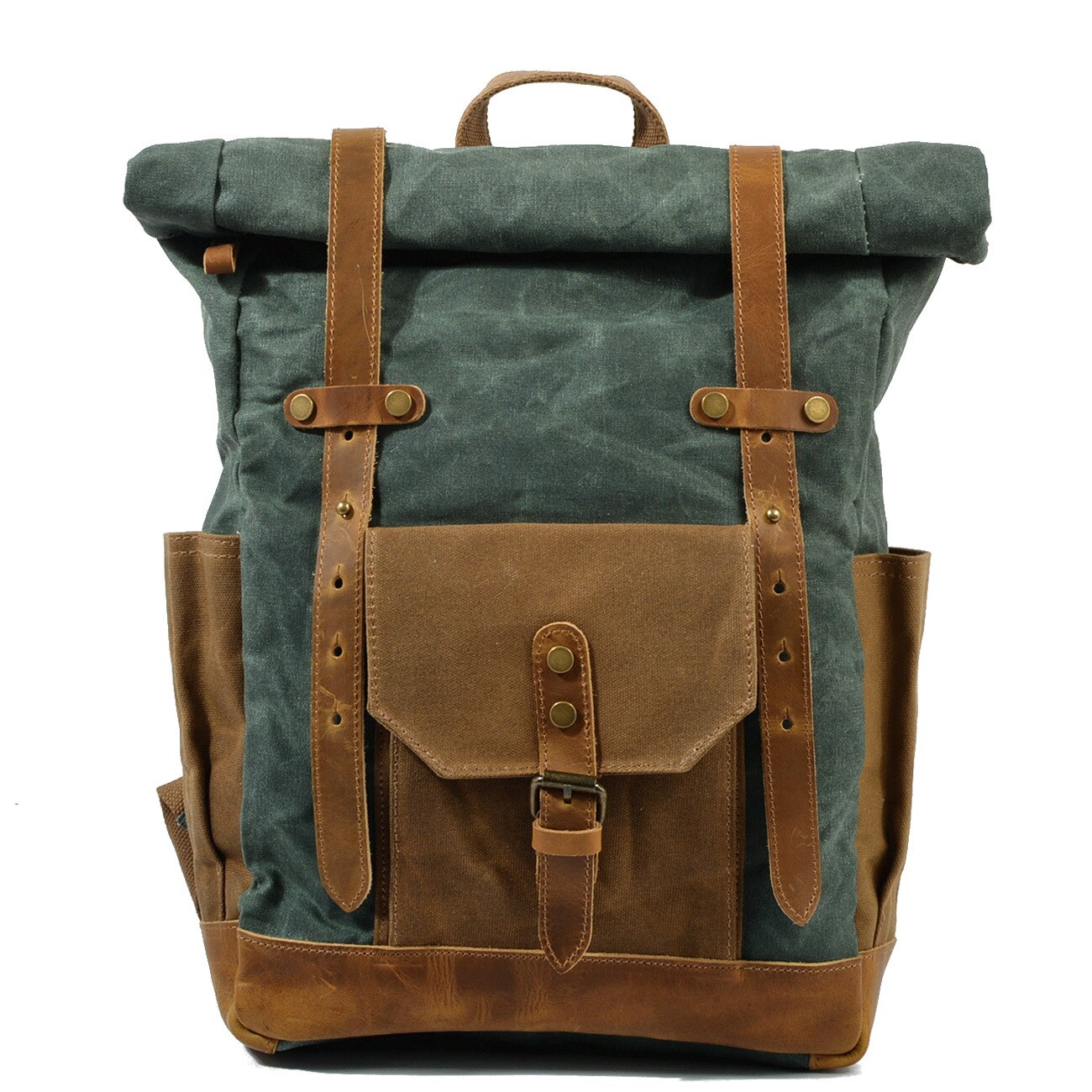 Sac à Dos Toile et Cuir Vintage