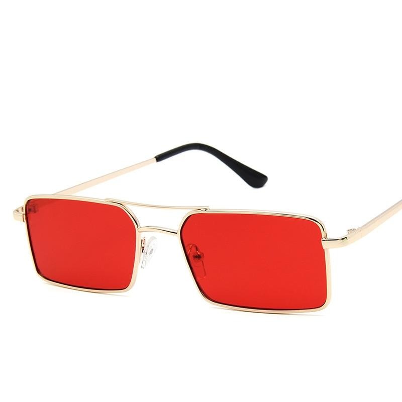 Lunettes De Soleil Rétro Rectangulaires - Style Vintage, Monture Noire - Unisexe, Protection UV400