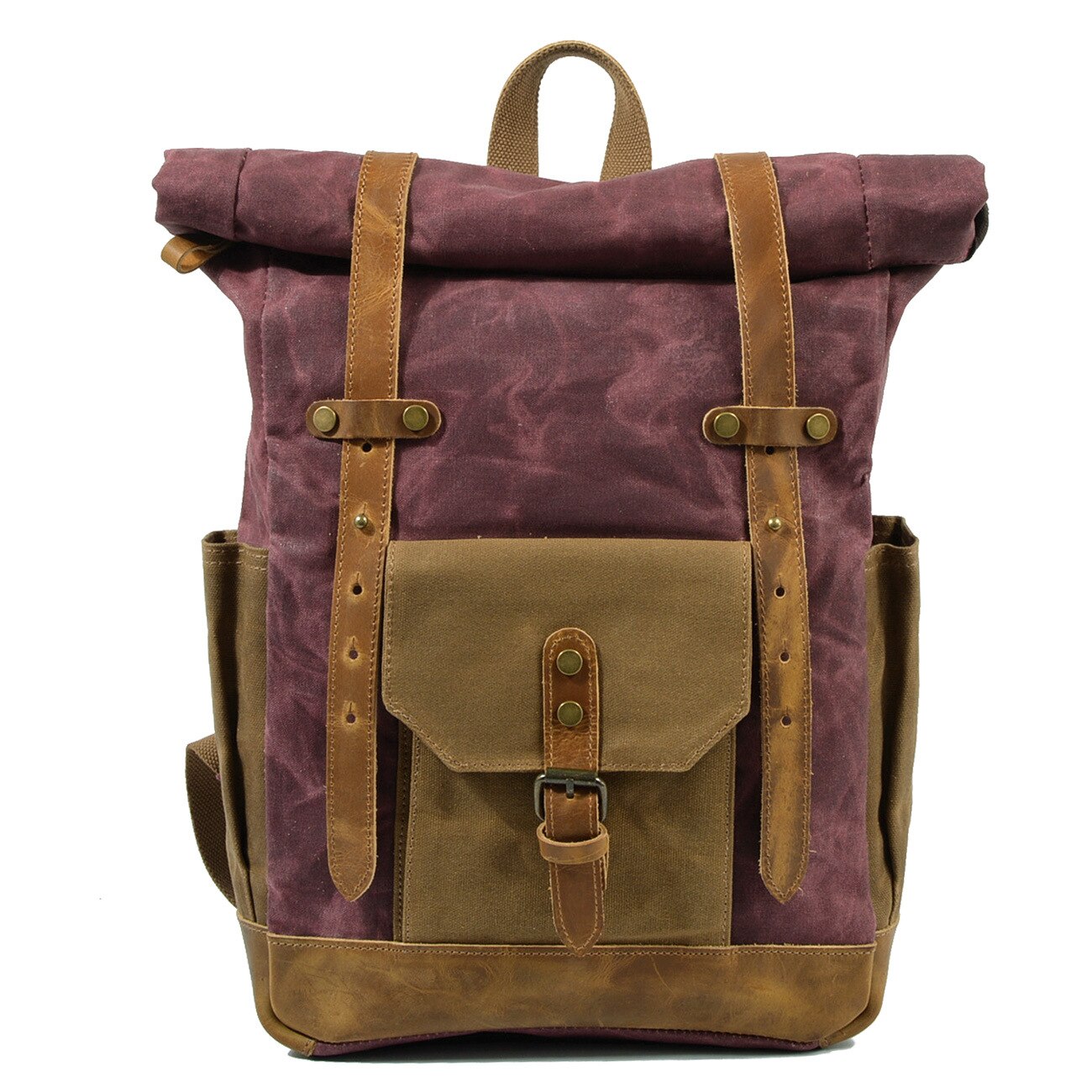 Sac à Dos Toile et Cuir Vintage