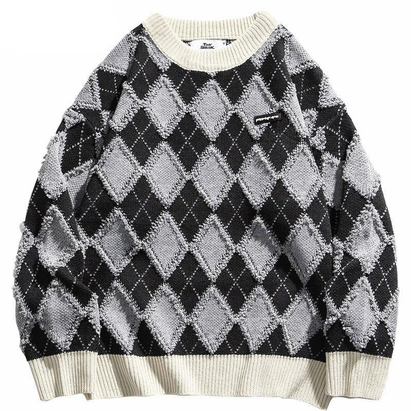 Pull vintage carreaux