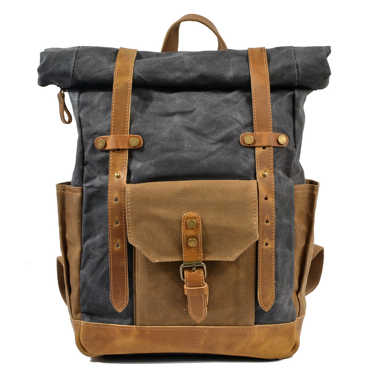 Sac à Dos Toile et Cuir Vintage