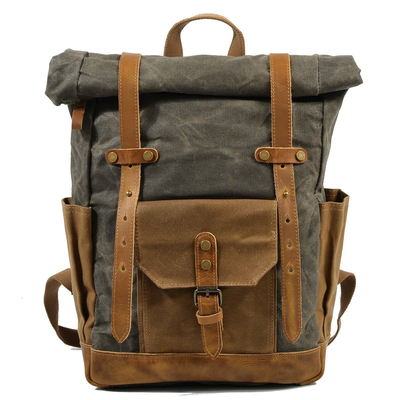 Sac à Dos Toile et Cuir Vintage