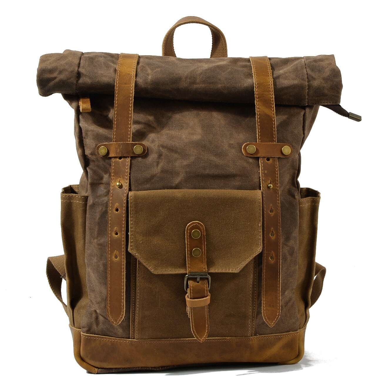 Sac à Dos Toile et Cuir Vintage