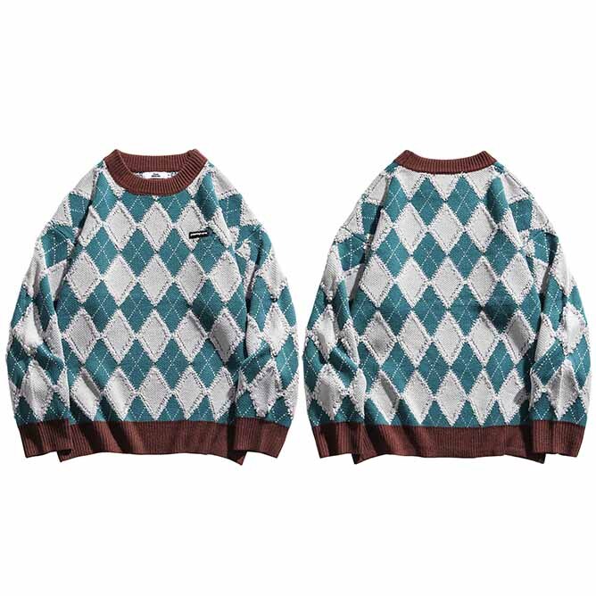 Pull vintage carreaux