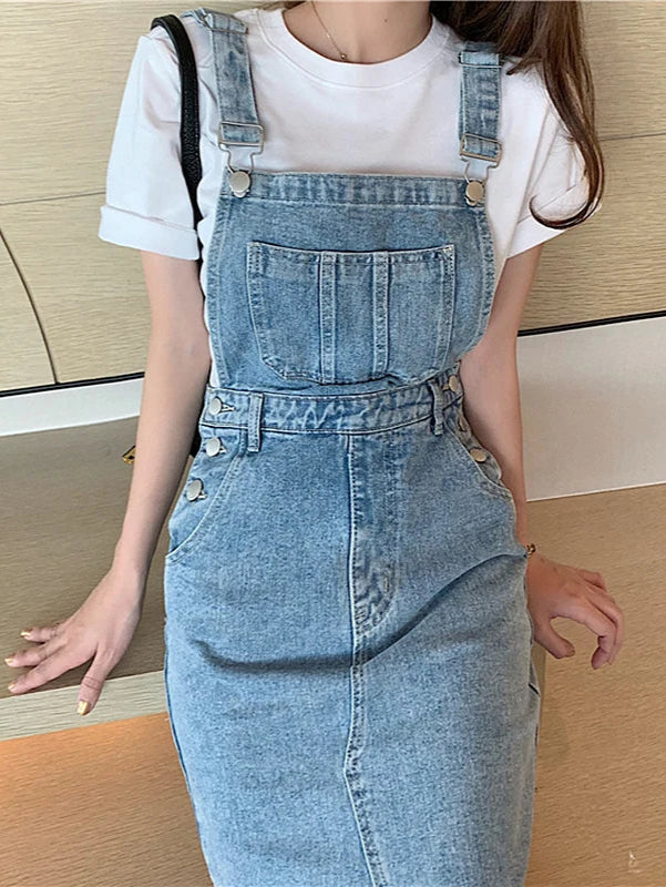 Robe Salopette en Jean Femme