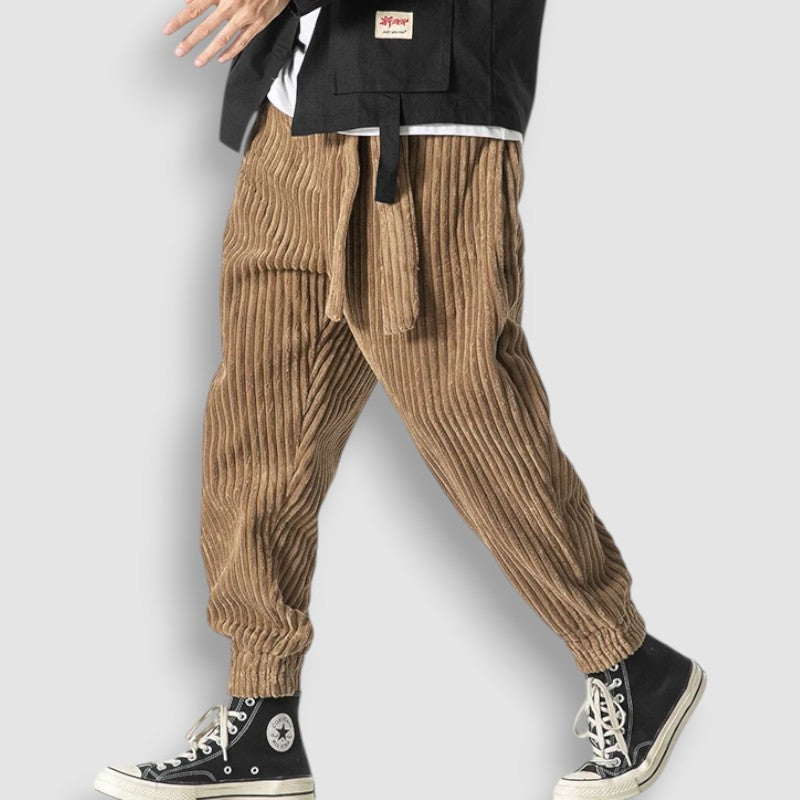 Pantalon Japonais en Velours Côtelé