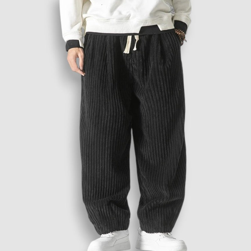 Pantalon Japonais en Velours Côtelé