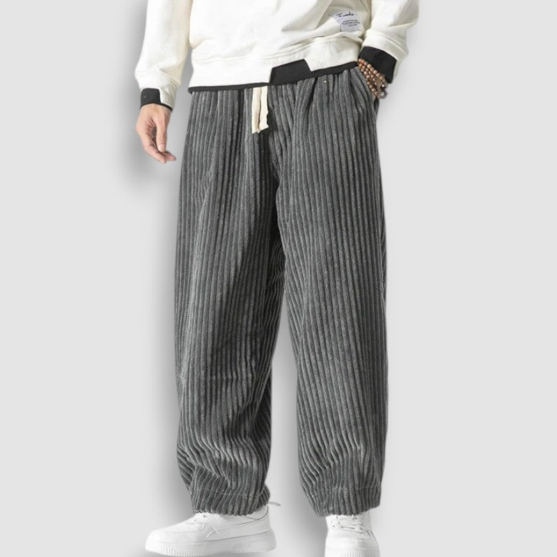 Pantalon Japonais en Velours Côtelé