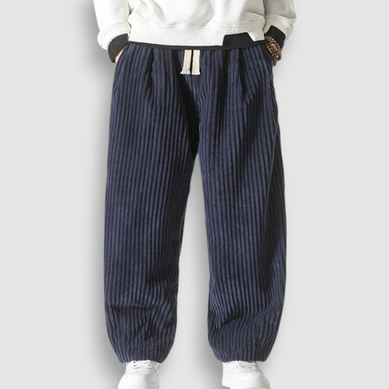 Pantalon Japonais en Velours Côtelé