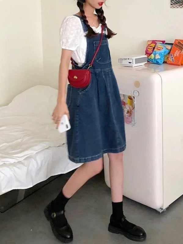 Jupe Salopette en Jean Femme