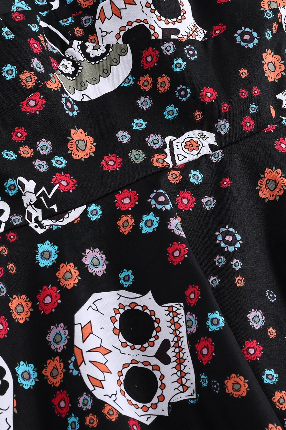 Robe d’Halloween Vintage à Motif Crâne