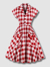 Robe Vintage Plaid Rouge