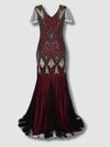 Robe Gatsby Longue Haute Couture Bordeaux