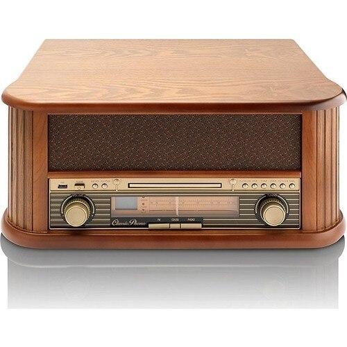 Tourne-disque retro vintage motif bois
