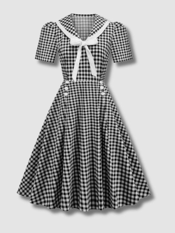 Robe Vintage avec Nœud Papillon