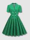 Robe Verte à Pois Style Vintage
