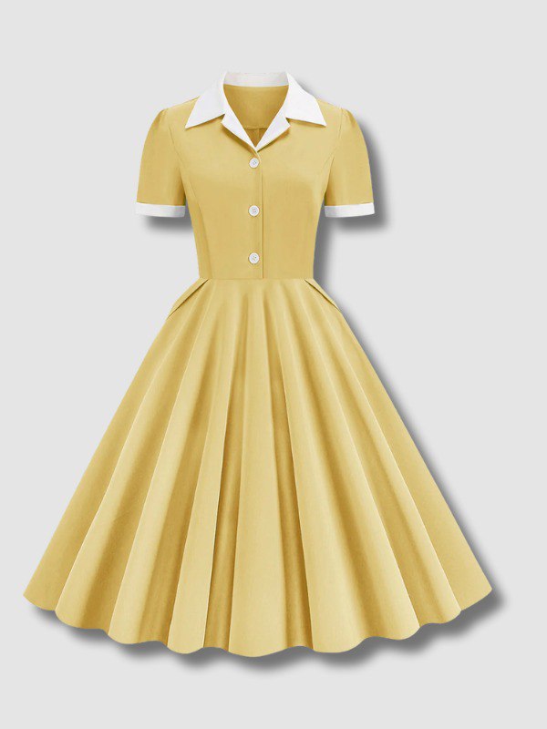 Robe en Trapèze Vintage Décontractée