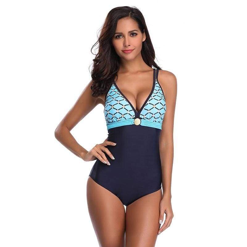 Maillot De Bain Vintage Bleu Sexy