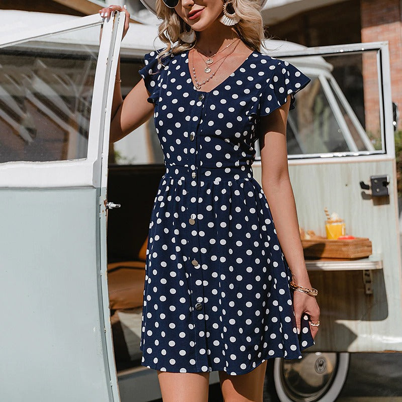 Robe Bleu Marine Vintage