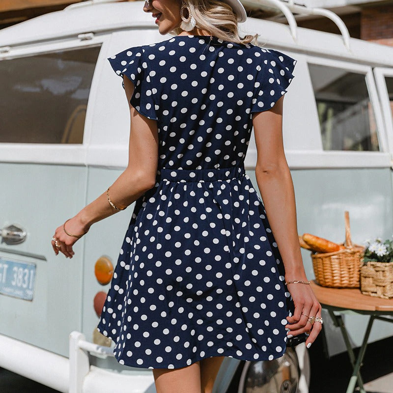 Robe Bleu Marine Vintage