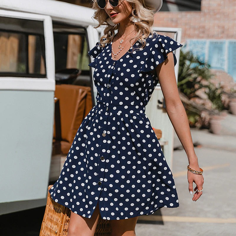 Robe Bleu Marine Vintage