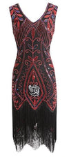 Robe Gatsby Plume Rouge et Noire