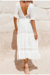 Robe Longue Blanche Dentelle Vintage