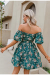 Robe Verte à Fleurs Vintage