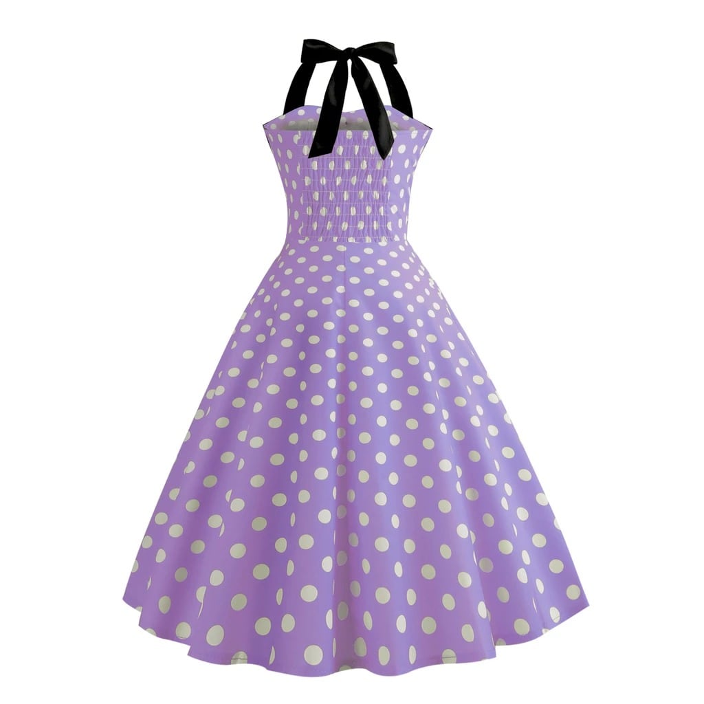 Vintage Dress - Pin-Up Purple Polka Dots