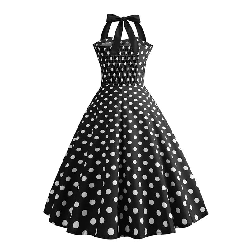 Vintage Pin-Up Black Polka Dot Dress
