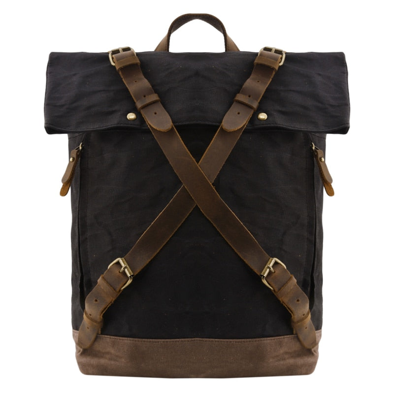 Sac à Dos Toile et Cuir Vintage