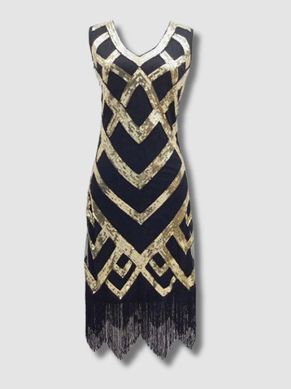 Robe Année 20 Vintage Or