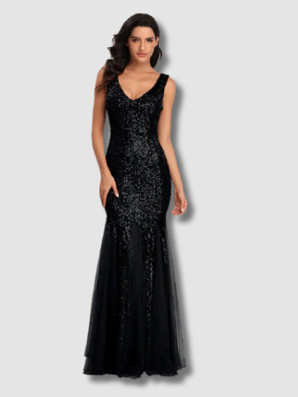 Intense Black Gatsby Wedding Dress