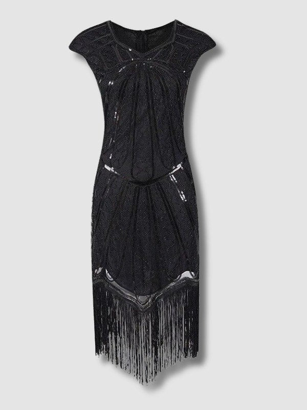 Black 1920s Charleston Dress
