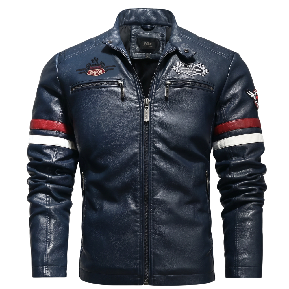 Veste Vintage Motard Patchwork